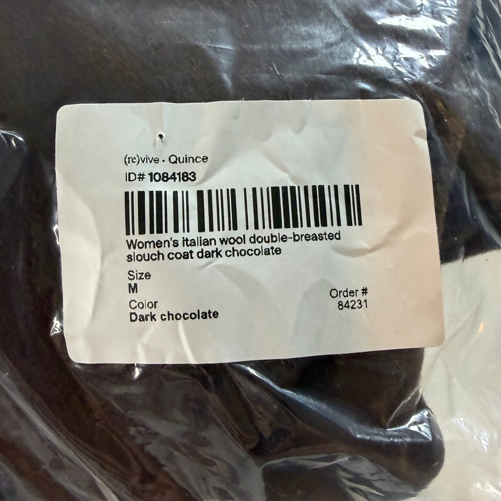 QUINCE Italian Wool Double-Breasted Slouch Coat Size M Dark Chocolate. - Picture 11 of 12